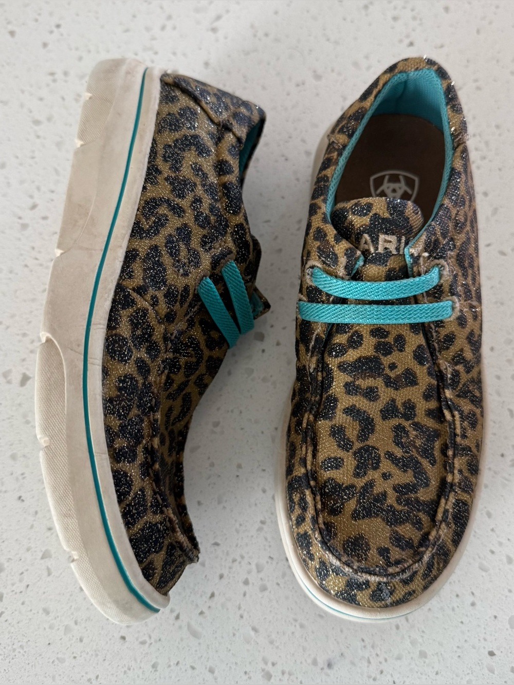 Ariat Kids Youth Hilo Sparkle Cheetah Animal Print Shoes Size 12 C Western Boots